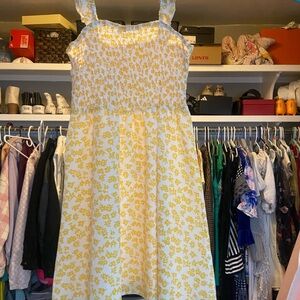 Source Unknown Yellow Floral Mini Dress